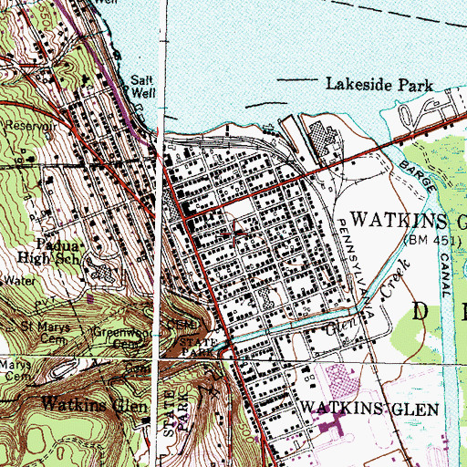 Topographic Map of Saint James Episcopal Church, NY