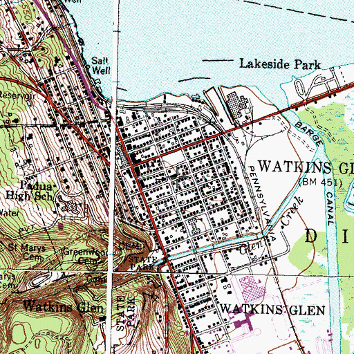 Topographic Map of First Presbyterian Church, NY