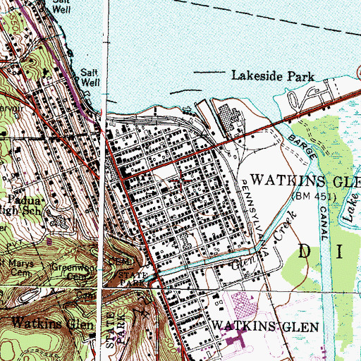 Topographic Map of First Baptist Church, NY