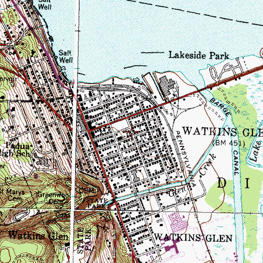 Topographic Map of First Baptist Church, NY