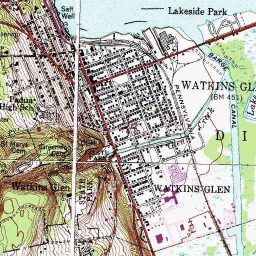 Topographic Map of Saint Mary of the Lake Roman Catholic Church, NY