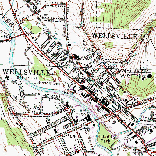 Topographic Map of Saint John's Episcopal Church, NY