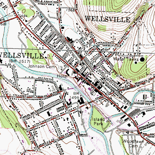 Topographic Map of David A Howe Public Library, NY