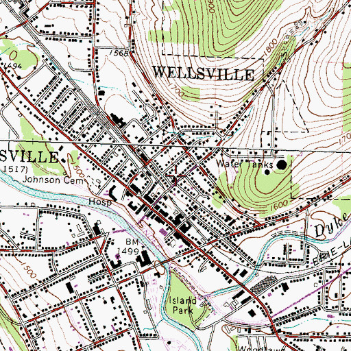 Topographic Map of First United Methodist Church, NY