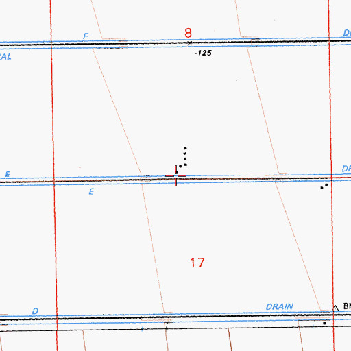 Topographic Map of E Drain, CA