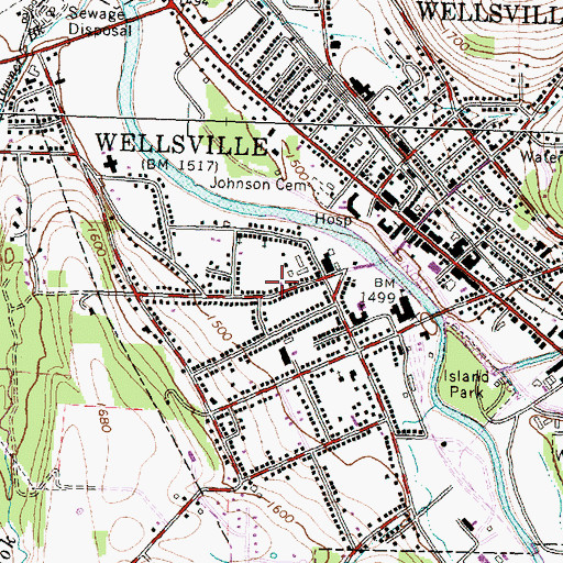 Topographic Map of Grant Duke Hose Company, NY