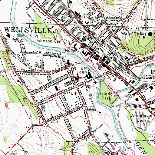 Topographic Map of Brooklyn Avenue Grade School (historical), NY