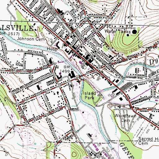 Topographic Map of Village of Wellsville Water Works Pumping Station, NY