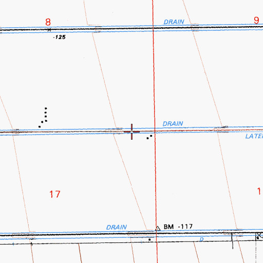 Topographic Map of E Lateral, CA