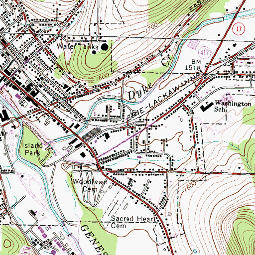 Topographic Map of Dyke Street Engine Company Number 2, NY