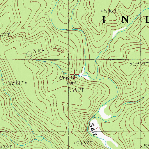 Topographic Map of Checker Tank, AZ