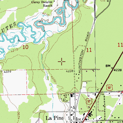 Topographic Map of La Pine Senior High School, OR