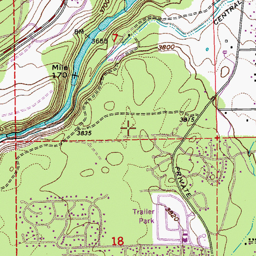 Topographic Map of Pine Ridge Elementary, OR