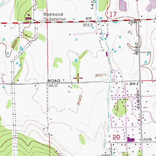 Topographic Map of Vern Patrick Elementary School, OR