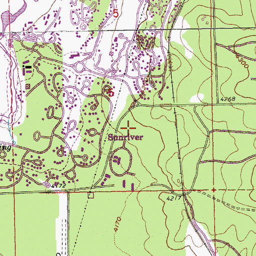 Topographic Map of Three Rivers Elementary School, OR