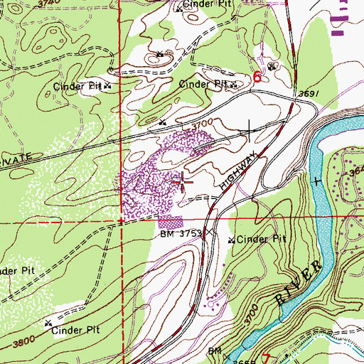 Topographic Map of Seven Peaks School, OR