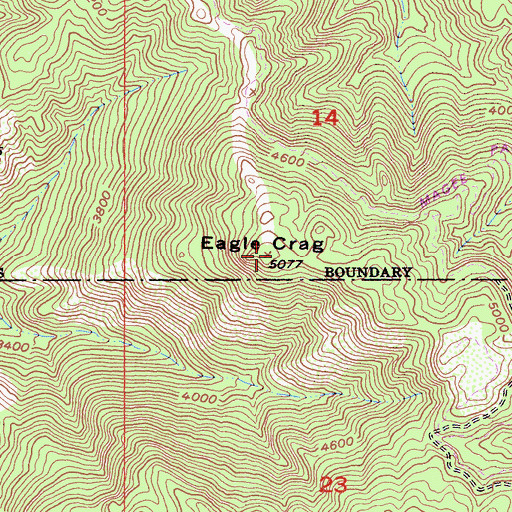 Topographic Map of Eagle Crage, CA