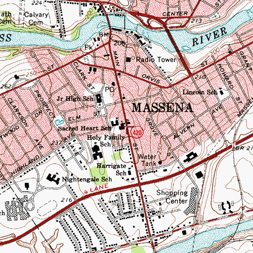 Topographic Map of Church of the Sacred Heart, NY