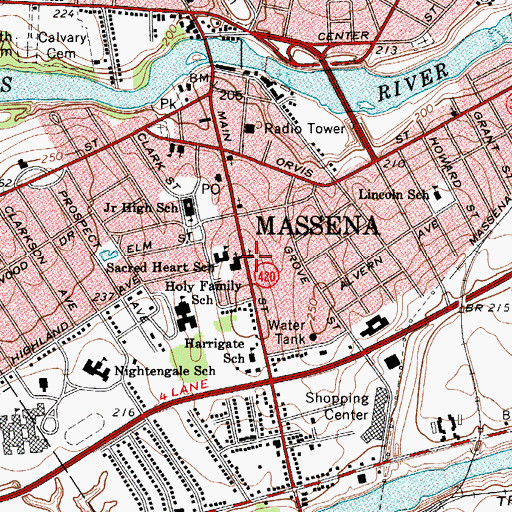 Topographic Map of First United Methodist Church, NY