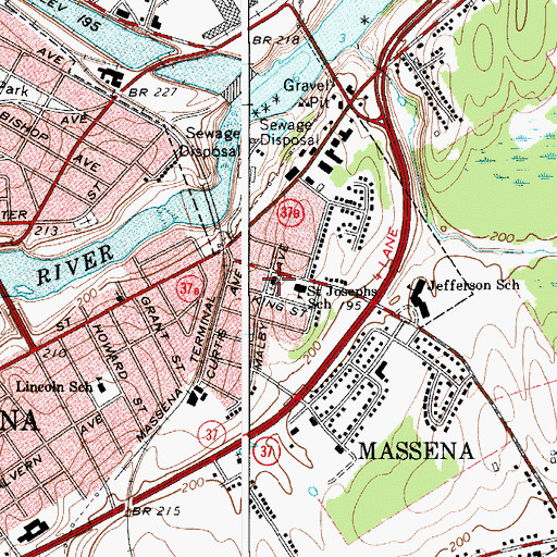 Topographic Map of Saint Joseph Roman Catholic Church, NY