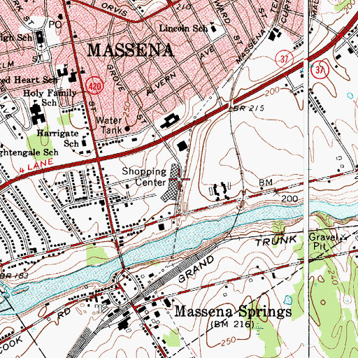 Topographic Map of Harte-Haven Shopping Center, NY