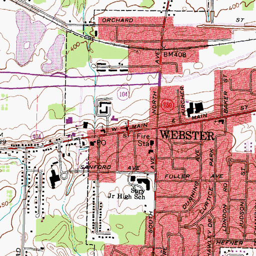 Topographic Map of First Methodist Church, NY