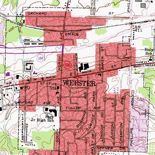 Topographic Map of First Presbyterian Church, NY