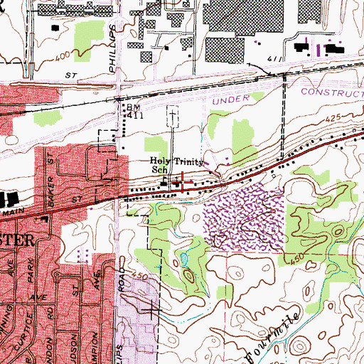 Topographic Map of Holy Trinity Roman Catholic Church, NY