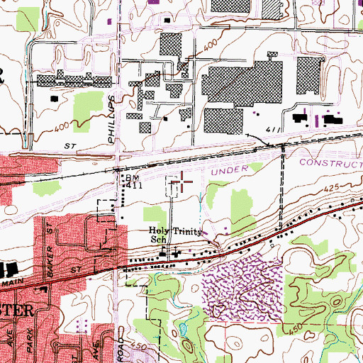 Topographic Map of Holy Trinity Cemetery, NY
