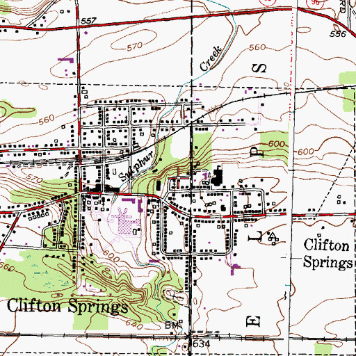 Topographic Map of First Baptist Church, NY