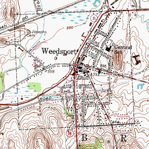 Topographic Map of Weedsport Theatre, NY