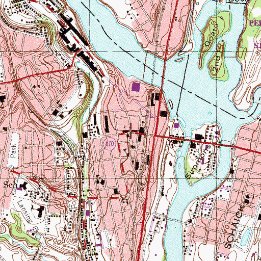 Topographic Map of First Presbyterian Church, NY