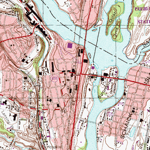 Topographic Map of Saint Bernard Catholic Church, NY
