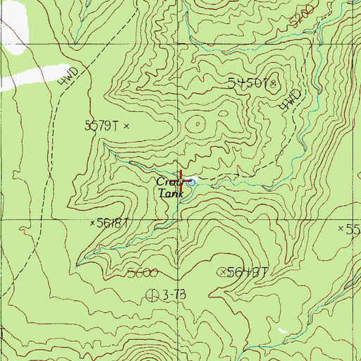 Topographic Map of Crow Tank, AZ