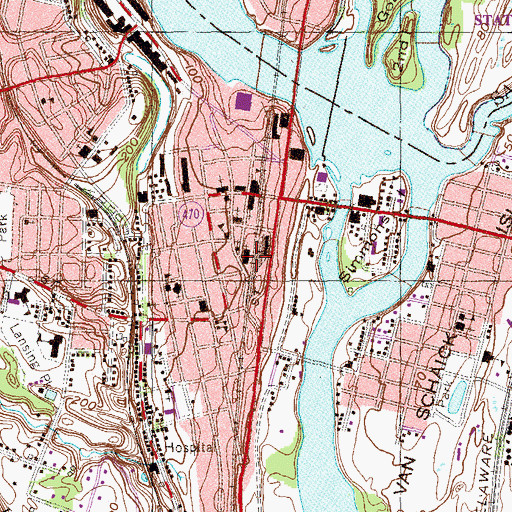 Topographic Map of Saint John's Episcopal Church, NY