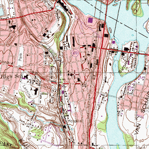 Topographic Map of Saint Joseph's Roman Catholic Church, NY