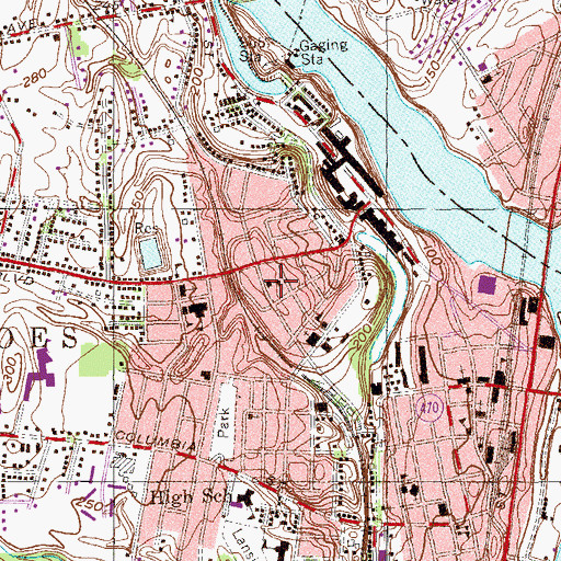 Topographic Map of Public School Number 4 (historical), NY
