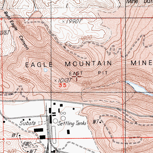 Topographic Map of Eagle Mountain Mine, CA