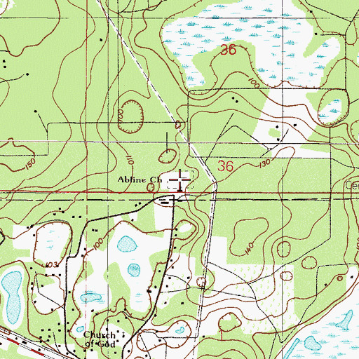 Topographic Map of Abline Cemetery, FL