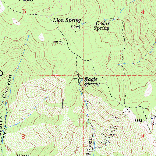 Topographic Map of Eagle Spring, CA