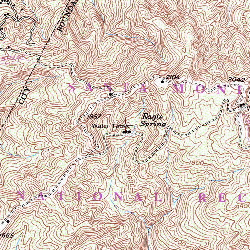 Topographic Map of Eagle Spring, CA