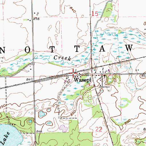 Topographic Map of Wasepi Station (historical), MI