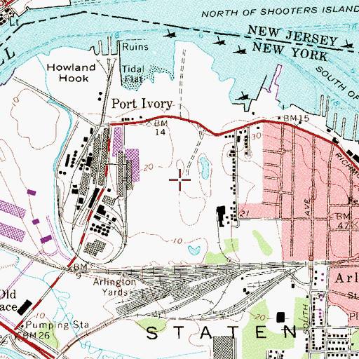 Topographic Map of Mariner's Marsh Park, NY