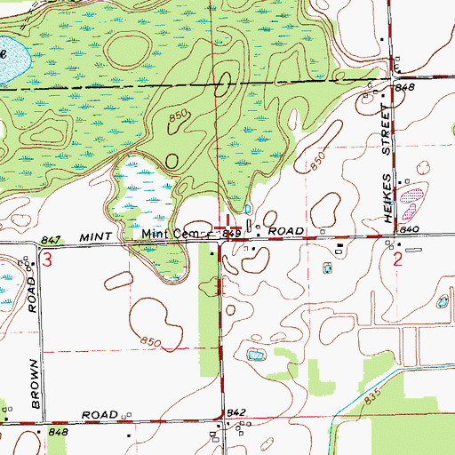 Topographic Map of Mint Post Office (historical), MI