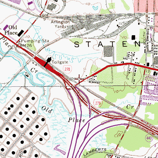 Topographic Map of Manna Park, NY