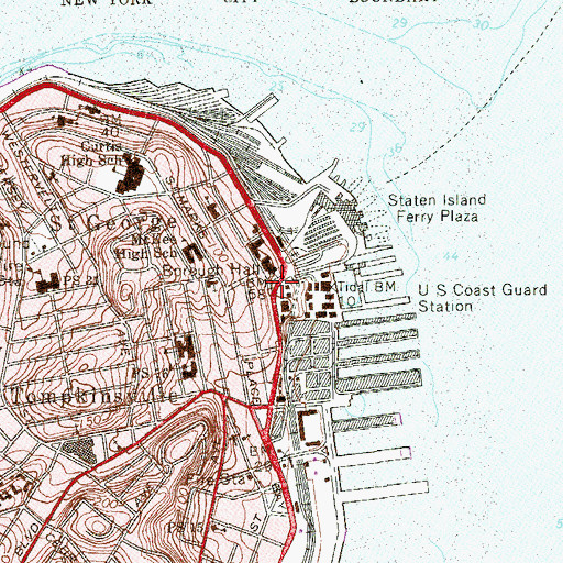 Topographic Map of Major Barrett Triangle, NY