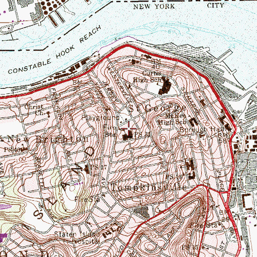 Topographic Map of Davis Playground, NY
