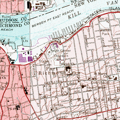 Topographic Map of Lawrence C Thompson Memorial Park, NY