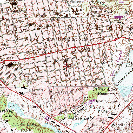 Topographic Map of Public School 45 Playground, NY