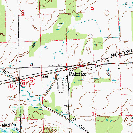 Topographic Map of Fairfax Station (historical), MI